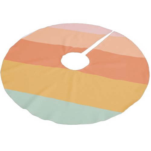 Colorful Diagonal Stripes Retro Candy Pastel Brushed Polyester Tree Skirt