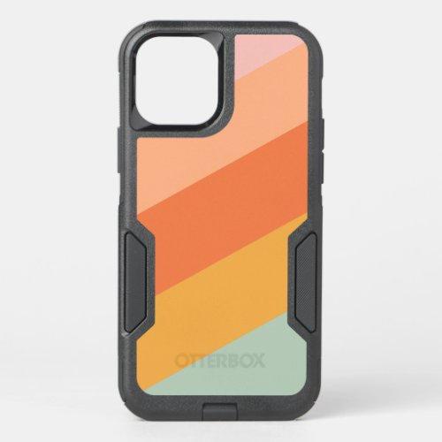 Colorful Diagonal Stripes Retro Candy Pastel OtterBox Commuter iPhone 12 Case