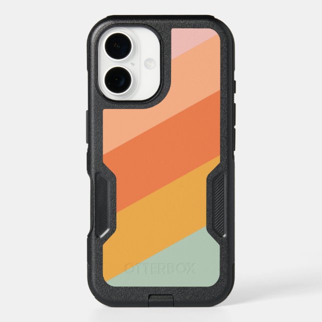 Colorful Diagonal Stripes Retro Candy Pastel Otterbox iPhone Case (Back)