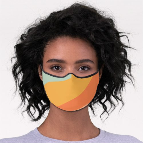 Colorful Diagonal Stripes Retro Candy Pastel Premium Face Mask