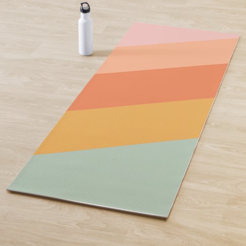 Colorful Diagonal Stripes Retro Candy Pastel Yoga Mat