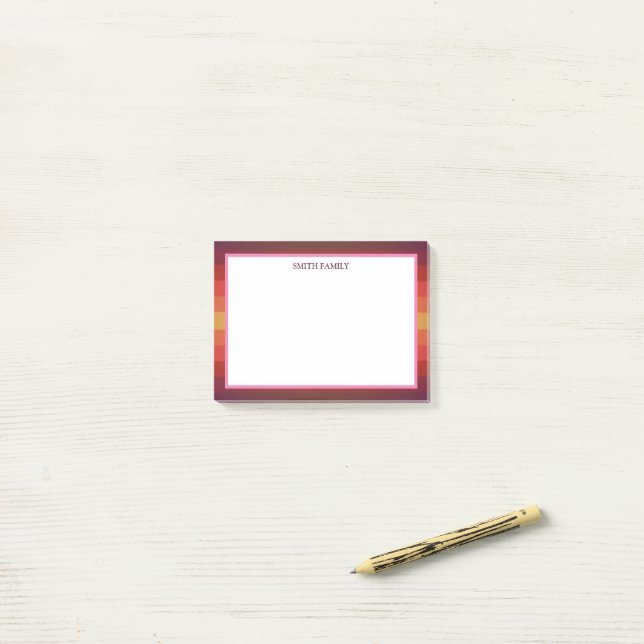Colorful Diagonal Stripes Retro Post-it Notes (On Desk)