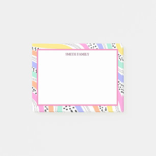 Colorful Diagonal Stripes Retro Post-it Notes