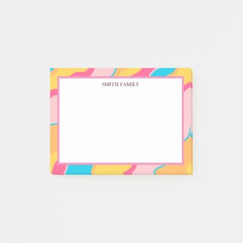 Colorful Diagonal Stripes Retro Post-it Notes by sunbuds at Zazzle