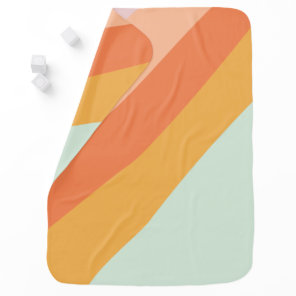 Colorful Diagonal Stripes Retro Sweet Candy Pastel Baby Blanket