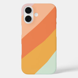 Colorful Diagonal Stripes Retro Sweet Candy Pastel iPhone 16 Case