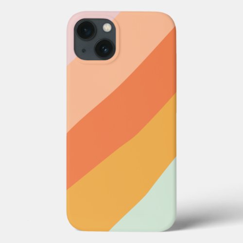 Colorful Diagonal Stripes Retro Sweet Candy Pastel iPhone 13 Case