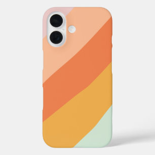 Colorful Diagonal Stripes Retro Sweet Candy Pastel iPhone 16 Case