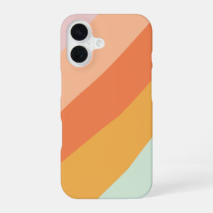 Colorful Diagonal Stripes Retro Sweet Candy Pastel iPhone 16 Case