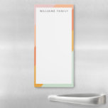 Colorful Diagonal Stripes Retro Sweet Candy Pastel Magnetic Notepad<br><div class="desc">A fun retro geometric diagonal stripes graphic design in a cute color palette of orange,  yellow,  peach,  coral,  pastel pink and mint green,  personalized with name or wording of your choosing.</div>