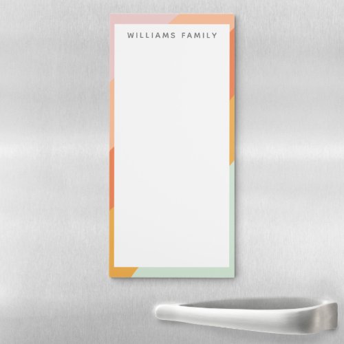 Colorful Diagonal Stripes Retro Sweet Candy Pastel Magnetic Notepad