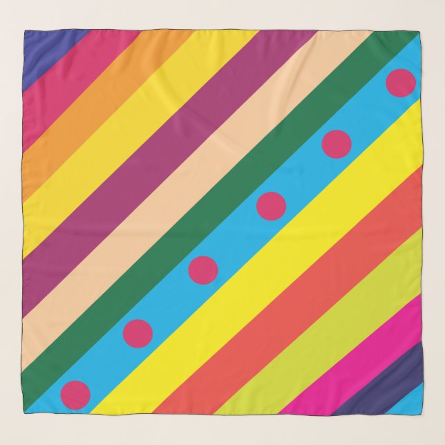 Colorful Diagonal Stripes Scarf (Front)
