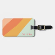 Colorful Diagonal Stripes Sweet Candy Pastel Name Luggage Tag at Zazzle