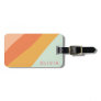 Colorful Diagonal Stripes Sweet Candy Pastel Name Luggage Tag