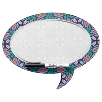 Colorful Diamond and Floral Fractal Pattern Dry Erase Board