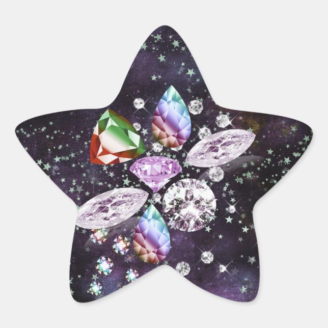 Colorful Diamond Dreams Star Sticker (Front)