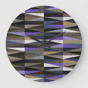 Colorful diamond floor tiles, high-resolution. large clock