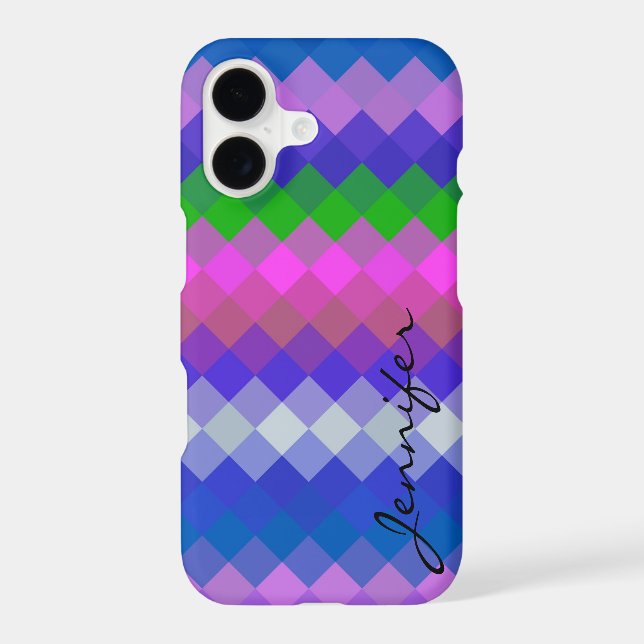 Colorful Diamond Geometric Pattern #12 Iphone Case (Back)