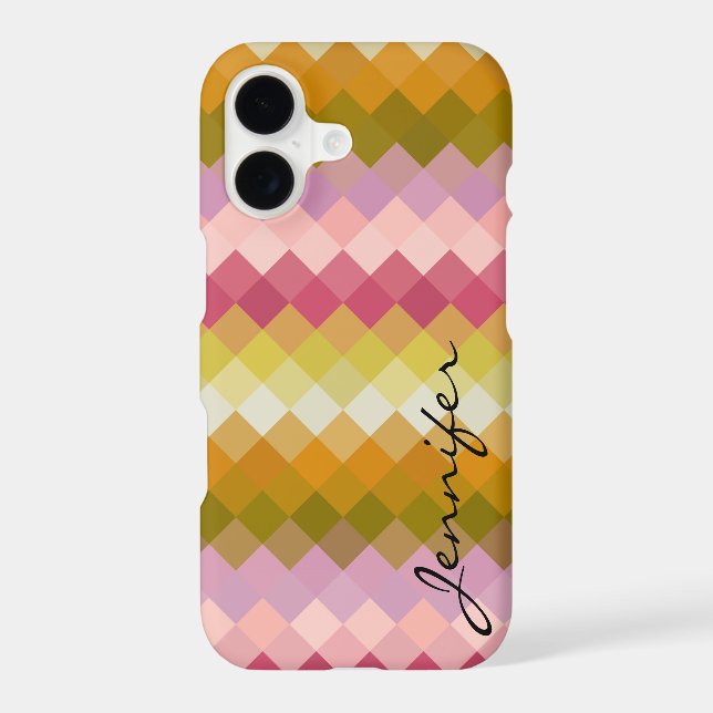 Colorful Diamond Geometric Pattern #18 Iphone Case (Back)