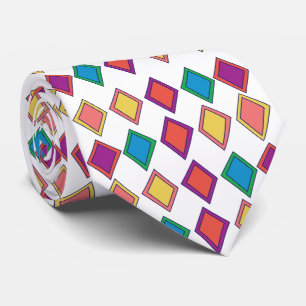 Colorful Diamond Geometric Pattern Neck Tie