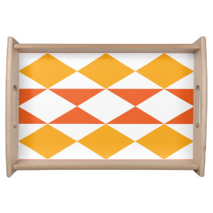 Colorful Diamond Modern Geometric Stripes Pattern Serving Tray