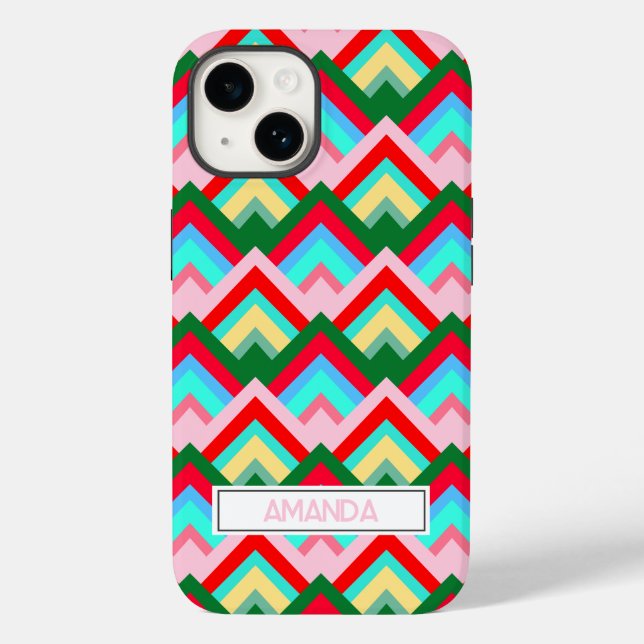 Colorful Diamond Mountain Peak Personalized Case-Mate iPhone Case (Back)
