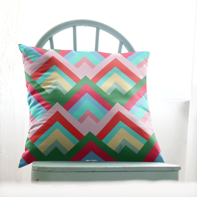 Colorful Diamond Mountain Peak Throw Pillow (Creator Uploaded)