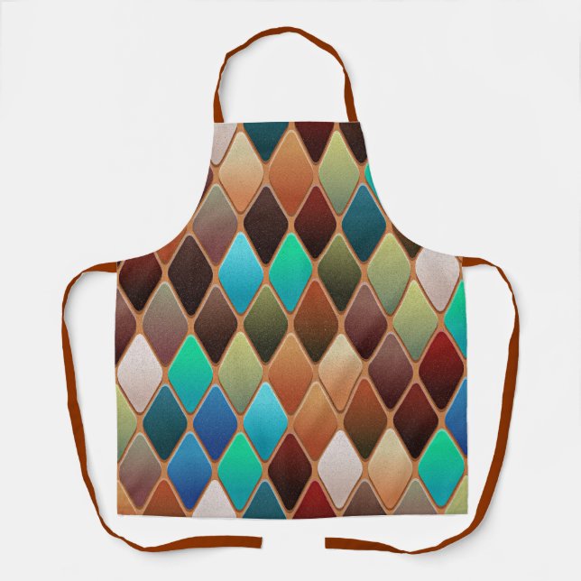 Colorful Diamond Pattern Apron (Front)