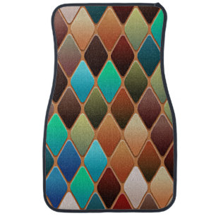 Colorful Diamond Pattern Car Floor Mat