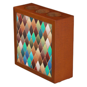 Colorful Diamond Pattern Desk Organizer