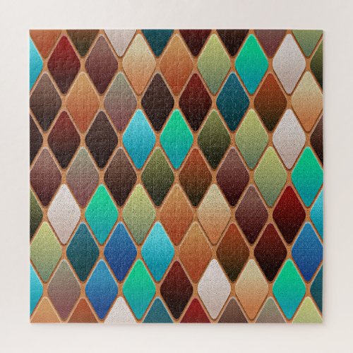 Colorful Diamond Pattern Jigsaw Puzzle