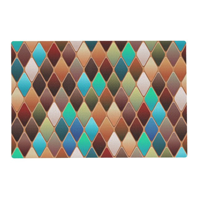 Colorful Diamond Pattern Placemat (Front)
