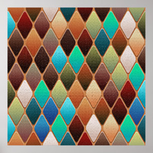 Colorful Diamond Pattern Poster