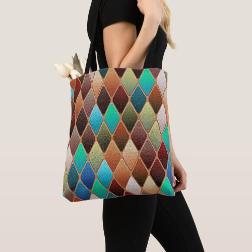 Colorful Diamond Pattern Tote Bag