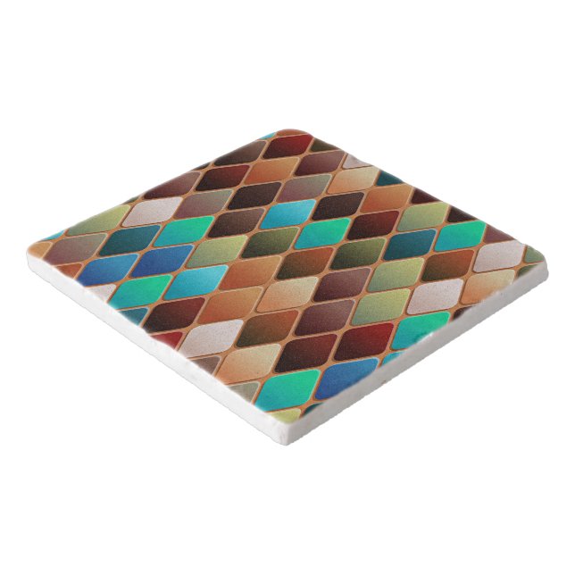 Colorful Diamond Pattern Trivet (Corner)