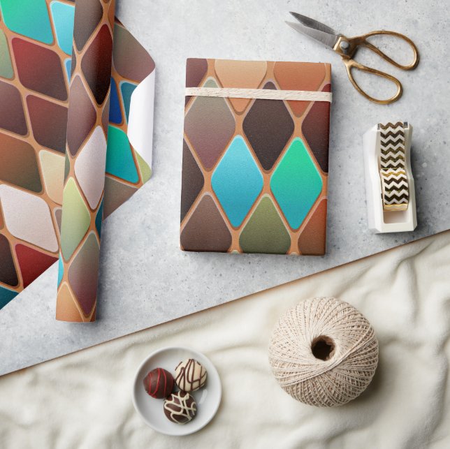 Colorful Diamond Pattern Wrapping Paper (Crafts)