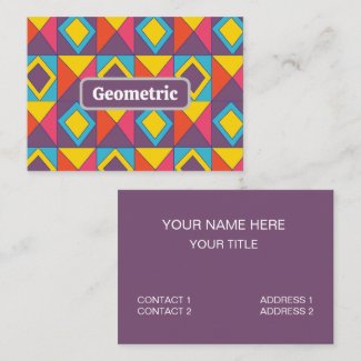Colorful Diamond Triangle Geometric  Business Card