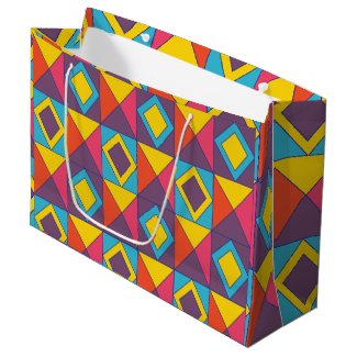 Colorful Diamond Triangle Geometric  Large Gift Bag