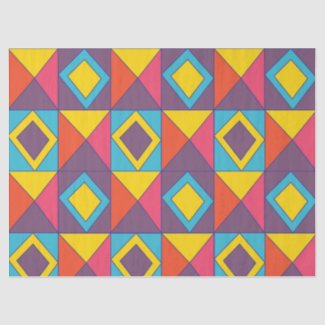 Colorful Diamond Triangle Geometric  Tissue Paper
