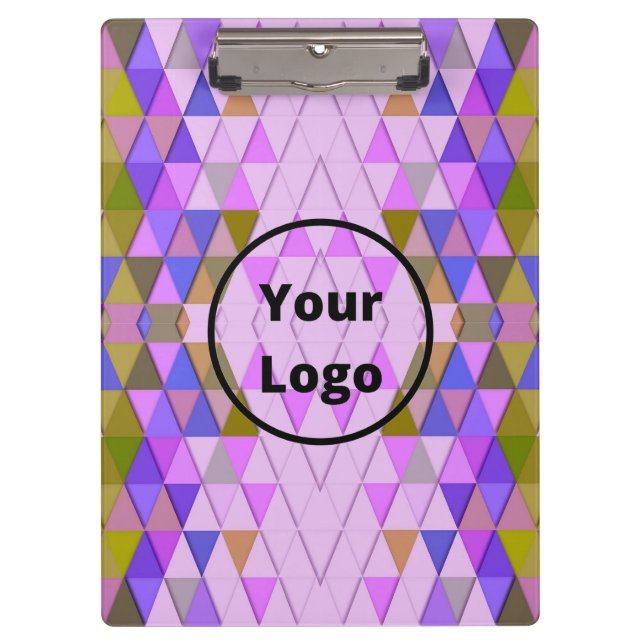 Colorful diamonds and triangles pattern clipboard (Front)
