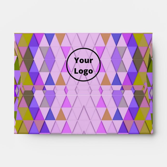 Colorful diamonds and triangles pattern envelope (Back (Top Flap))