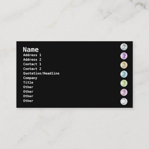 Customizable Colorful diamonds-Black Business Cards