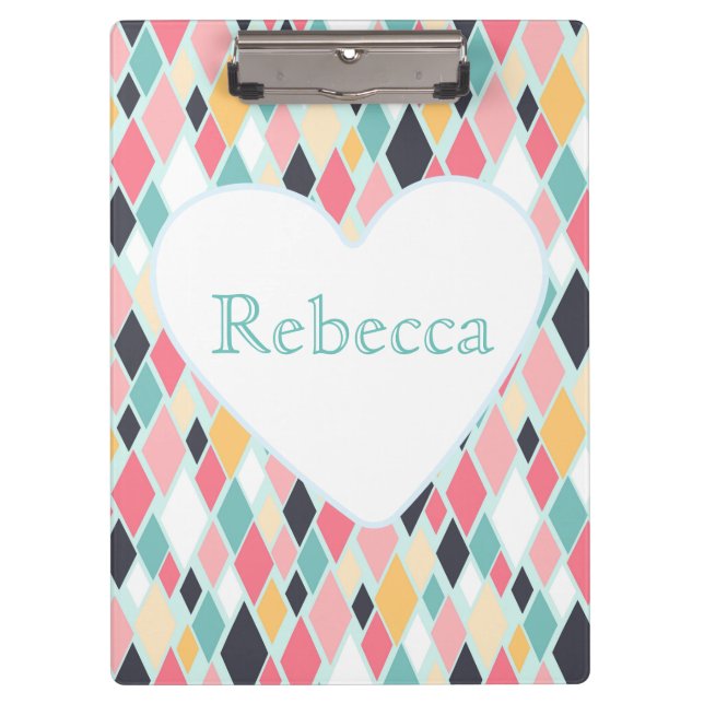 Colorful Diamonds Clipboard (Front)