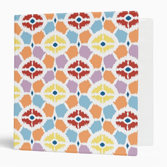 Colorful diamonds ikat geometric binder (Front/Inside)