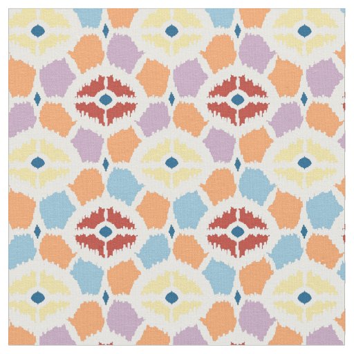 Colorful diamonds ikat geometric fabric