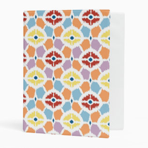 Colorful diamonds ikat geometric mini binder
