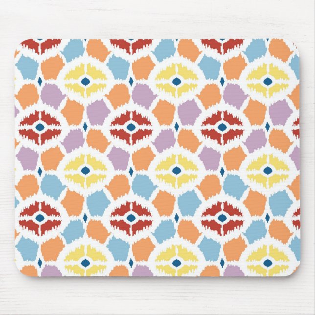 Colorful diamonds ikat geometric mouse pad (Front)