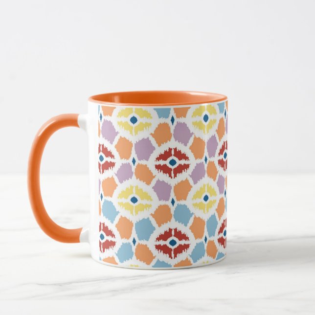 Colorful diamonds ikat geometric mug (Left)