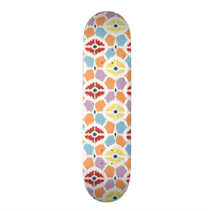 Colorful diamonds ikat geometric skateboard