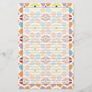 Colorful diamonds ikat geometric stationery